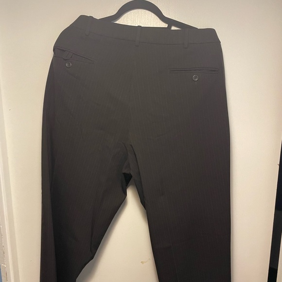 Docker Premium Classic Fit Men’s Brown Striped Dress Pants Size 36W by 32L - Picture 2 of 4